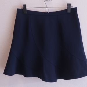 J.Crew Navy Blue Fit and Flare Ruffle Hem Skirt